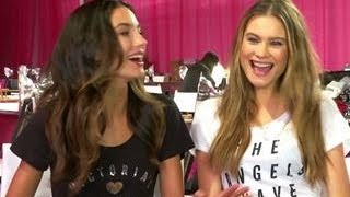 Victorias Secret Fashion Show  Angels Backstage Lily and Behati [upl. by Yrffej]