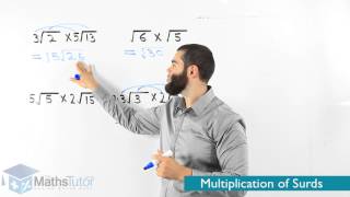 Maths Online  Multiplying Surds [upl. by Ynned]