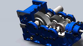 Helical GEARBOX SolidWorks  SpeedReducer Project [upl. by Marva]