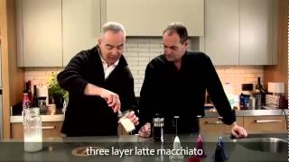 aerolatte  milk frother makes three layer caffè latte macchiato [upl. by Ronnoc]