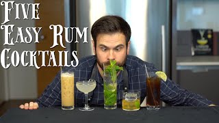 The 5 Easiest RUM Cocktails to Make at Home [upl. by Aleekahs]