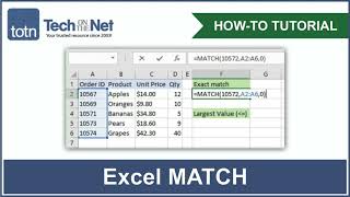 How to use the MATCH function in Excel [upl. by Gnagflow]