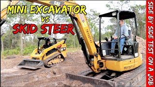 Mini Excavator vs Skid steer [upl. by Atiraj]