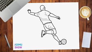 How To Draw A Football Player  step by step tutorial [upl. by Billye]