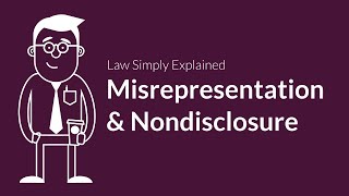 Misrepresentation and Nondisclosure  Contracts  Defenses amp Excuses [upl. by Ellerehc]