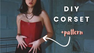 DIY CorsetBustier  PATTERN  How to Sew a Leather Corset  Draping Patterning amp Sewing Tutorial [upl. by Lleroj]