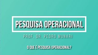 Pesquisa Operacional O que é Pra que serve [upl. by Atiuqad]