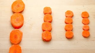 How to Cut Vegetable Rondelles  How to Cut Diagonal Slices [upl. by Blakelee]