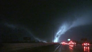 Massive tornado roars across highway [upl. by Itteb315]