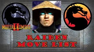 Mortal Kombat 2  Raiden Move List [upl. by Edwyna]