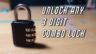 How To Unlock ANY 3DIGIT COMBO LOCK in 1 minute [upl. by Riebling]