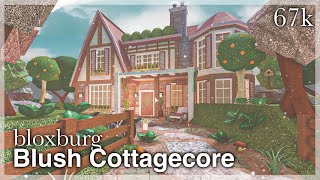 Bloxburg  Blush Cottagecore House Speedbuild exterior [upl. by Karlise446]