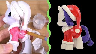 Xmas Special CUSTOM My Little Pony RARITY Tutorial MLP Toy DIY  SweetTreatsPonies [upl. by Nilved]