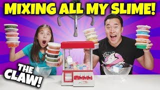 MIXING ALL MY SLIME WITH THE CLAW MACHINE Switch Up Challenge [upl. by Airtina]