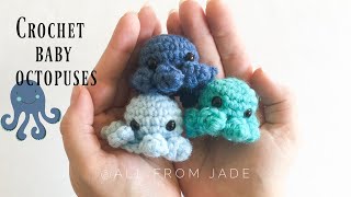 QUICK amp EASY  Crochet baby octopus NO SEWING REQUIRED tutorial step by step RightHanded [upl. by Ellimac]