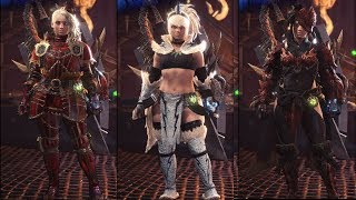 Monster Hunter World  All 102 Female Armor Sets amp Outfits Showcase [upl. by Bremble]