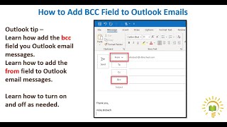 Outlook Tip  How to Add BCC Field to Outlook Emails [upl. by Verbenia557]