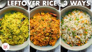 Quick LeftOver Rice  3 ways  Veg Fried Rice  Lemon Rice  Peri Peri Rice  Chef Sanjyot Keer [upl. by Bohner]