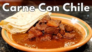 How to make Mexican Carne Con Chile Colorado Y Papas  Stewed Beef Recipe  Views on the road [upl. by Elbart]