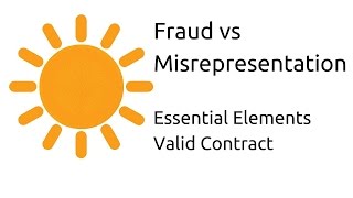 Fraud vs Misrepresentation  Other Essential Elements of a Valid Contract  CA CPT  CS amp CMA [upl. by Hilleary]