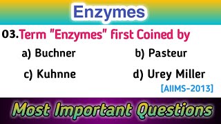 enzymes biochemistry mcqs  enzymology  enzymes mcq [upl. by Yakcm]