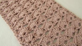 How to crochet an easy lace scarf for beginners [upl. by Bo]