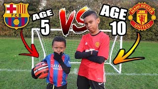 5 YEAR OLD vs 10 YEAR OLD Penalty Shootout Challenge [upl. by Chemaram]