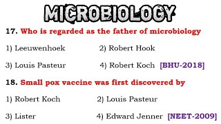 microbiology mcq question answers  father of microbiology [upl. by Ennazzus118]