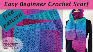 15  EASY Crochet Scarf for the Absolute Beginner [upl. by Cottle]