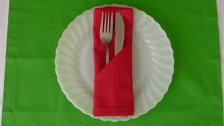 Napkin Folding  Simple Pocket [upl. by Carey]