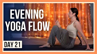 15 min Evening Yoga – Day 21 YOGA FOR HIPS amp LOWER BACK [upl. by Antony]