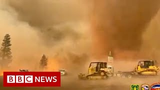 Powerful fire tornado in California  BBC News [upl. by Whitby435]