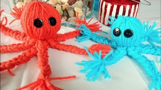 Easy Yarn Crafts For Kids  How To Make A Yarn Octopus [upl. by Eda]